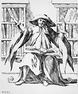 BOOKSELLER, 17th CENTURY. Etching, late 17th century, by Giuseppe Maria Mitelli BOOKSELLER, 17th CENTURY. Etching, late 17th century, by Giuseppe Maria Mitelli