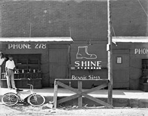 BOOTBLACK STAND, 1936. A shoeshine stand in the southeast BOOTBLACK STAND, 1936. A shoeshine stand in the southeast