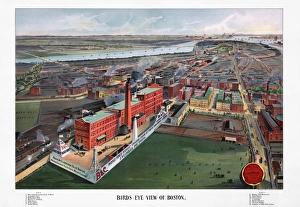 BOSTON, 1902. Birds eye view of Boston, Massachusetts, looking towards the Charles River BOSTON, 1902. Birds eye view of Boston, Massachusetts, looking towards the Charles River