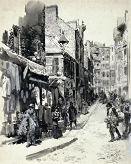 Peddler Gallery: BOSTON: STREET SCENE. Street scene in a Jewish neighborhood in Boston, Massachusetts