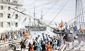 Boston Tea Party, December 16, 1773. Lithograph, 1846, by Nathaniel Currier