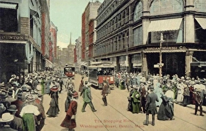 BOSTON: WASHINGTON STREET. The Shopping Hour, Washington Street, Boston, Mass BOSTON: WASHINGTON STREET. The Shopping Hour, Washington Street, Boston, Mass