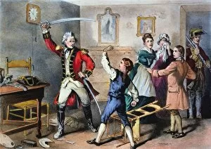 Brave Boy of the Waxhaws. 14 year old Andrew Jackson receiving a sword cut for refusing to clean the boots of a British