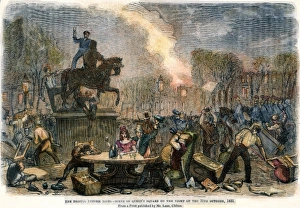BRISTOL: REFORM RIOT, 1831. The Reform Riot at Bristol, England, 30 October 1831: wood engraving, English, 19th century BRISTOL: REFORM RIOT, 1831. The Reform Riot at Bristol, England, 30 October 1831: wood engraving, English, 19th century