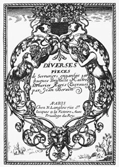 BRISVILLE: TITLE PAGE. Title page for a book of designs for locks, by Hugues Brisville