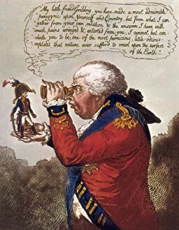 Images Dated 5th April 2010: BROBDINGNAG & GULLIVER. The King of Brobdingnag and Gulliver. Satirical etching