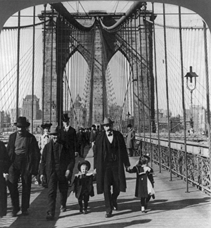 BROOKLYN BRIDGE, c1904. On the pedestrian promenade, New York. Photograph c1904 BROOKLYN BRIDGE, c1904. On the pedestrian promenade, New York. Photograph c1904