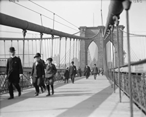 BROOKLYN BRIDGE, c1910. The pedestrian promenade, New York. Photograph, c1910 BROOKLYN BRIDGE, c1910. The pedestrian promenade, New York. Photograph, c1910