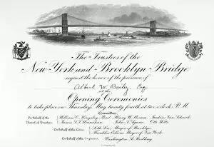 Ceremony Gallery: BROOKLYN BRIDGE: OPENING. Invitation to the opening ceremony of the Brooklyn Bridge, 24 May 1883