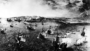 BRUEGEL: BAY OF NAPLES. Oil on wood, 1556, by Pieter Bruegel the Elder BRUEGEL: BAY OF NAPLES. Oil on wood, 1556, by Pieter Bruegel the Elder