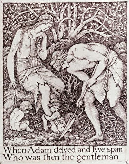 Christianity Collection: BURNE-JONES: ADAM & EVE. When Adam delved and Eve span