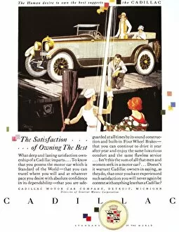 CADILLAC AD, 1925. Cadillac automobile advertisement from an American magazine, 1925