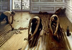 Impressionist art Collection: CAILLEBOTTE: PLANERS, 1875. The Floor Planers. Oil on canvas by Gustave Caillebotte