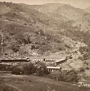 CALIFORNIA: GOLD MINE. Gold mine in New Almaden, California. Stereograph, 1875 CALIFORNIA: GOLD MINE. Gold mine in New Almaden, California. Stereograph, 1875