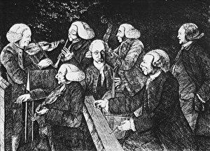 CAMBRIDGE: CONCERT, 1767. A Concert at Christs College, Cambridge. Etching, 1767 CAMBRIDGE: CONCERT, 1767. A Concert at Christs College, Cambridge. Etching, 1767