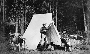 CAMPING, c1872. Men, possibly surveyors, in their camp during the geological surveys CAMPING, c1872. Men, possibly surveyors, in their camp during the geological surveys