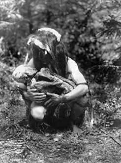 CANADA: KWAKIUTL MUMMY. Preparing to eat the mummy CANADA: KWAKIUTL MUMMY. Preparing to eat the mummy