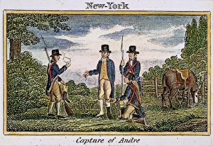 The capture of Major John Andre in 1780. Wood engraving, American, 1827 The capture of Major John Andre in 1780. Wood engraving, American, 1827