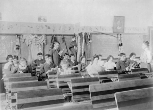CARLISLE SCHOOL, c1902. Classroom at the Carlisle, Pennsylvania Indian School in Carlisle CARLISLE SCHOOL, c1902. Classroom at the Carlisle, Pennsylvania Indian School in Carlisle