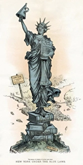CARTOON: BLUE LAWS, 1895. New York Under the Blue Laws. Cartoon, American, 1895 CARTOON: BLUE LAWS, 1895. New York Under the Blue Laws. Cartoon, American, 1895