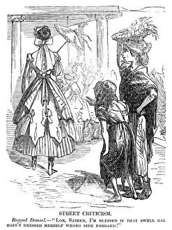 CARTOON: FASHION, 1867. 'Street Criticism CARTOON: FASHION, 1867. 'Street Criticism