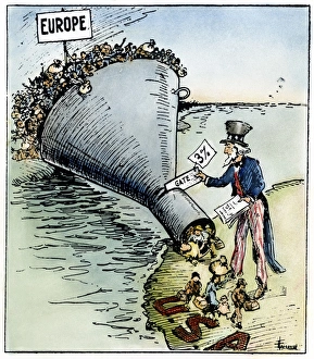CARTOON: IMMIGRATION, 1921. The Only Way to Handle It CARTOON: IMMIGRATION, 1921. The Only Way to Handle It