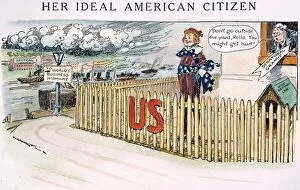 CARTOON: INTERVENTION 1916. Her Ideal American Citizen. Cartoon, 1916, by Luther D