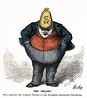 CARTOON: TWEED'S RING, 1871. The Brains. Cartoon of William Marcy Boss Tweed
