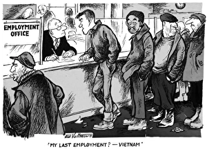 CARTOON: VETERANS, 1971. My last employment? - Vietnam CARTOON: VETERANS, 1971. My last employment? - Vietnam