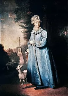 Images Dated 14th February 2005: CATHERINE II (1729-1796). Empress of Russia, 1762-1796. Walking in the park at Tsarskoye Selo