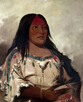 CATLIN: CRYSTAL STONE, 1832. Eeh-nis-kim, Crystal Stone, wife of the chief Buffalo CATLIN: CRYSTAL STONE, 1832. Eeh-nis-kim, Crystal Stone, wife of the chief Buffalo