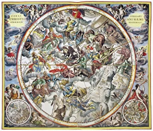 1660 Gallery: CELESTIAL PLANISPHERE, 1660. Schillers Christianized Heaven, southern hemisphere