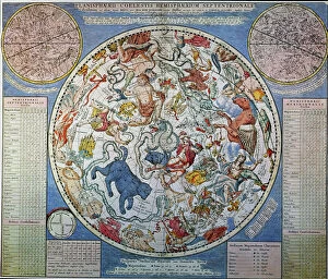 Images Dated 13th April 2010: CELESTIAL PLANISPHERE of the Northern Hemisphere, c. 1700, by Carel Allard, Amsterdam