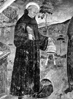 CELESTINE V (1215-1296). Pope, 1294. Detail from an Italian fresco, 15th century CELESTINE V (1215-1296). Pope, 1294. Detail from an Italian fresco, 15th century