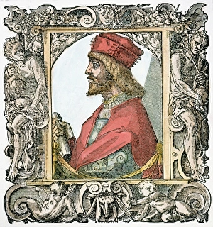 CESARE BORGIA (c. 1475-1507): woodcut, 16th century CESARE BORGIA (c. 1475-1507): woodcut, 16th century