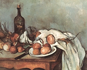 CEZANNE: STILL LIFE, 1895. Paul Cezanne: Still life with onions. Oil, 1895-1900 CEZANNE: STILL LIFE, 1895. Paul Cezanne: Still life with onions. Oil, 1895-1900