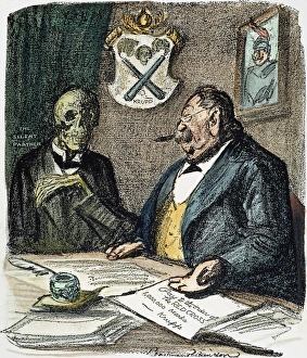 charity WORLD WAR I: CARTOON, 1915. The Firm Makes a Gift charity WORLD WAR I: CARTOON, 1915. The Firm Makes a Gift