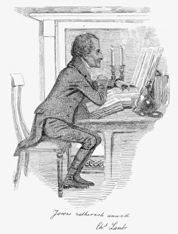 CHARLES LAMB (1775-1834). English essayist and critic. Drawing, 1835, by Daniel Maclise CHARLES LAMB (1775-1834). English essayist and critic. Drawing, 1835, by Daniel Maclise