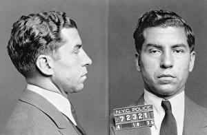 1936 Gallery: CHARLES LUCKY LUCIANO (1897-1962). American gangster. Photographed by the New York City Police Department