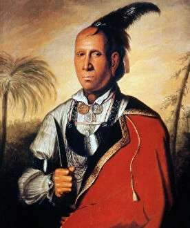 The Cherokee chief Kanagagota (Standing Turkey) painted, 1762, in London by Francis Parsons