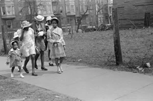 CHICAGO: FAMILY, 1941. An African American family on their way to church on the