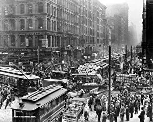 Images Dated 14th September 2009: CHICAGO: TRAFFIC, 1909. Congested traffic on Dearborn Street, Chicago, Illinois