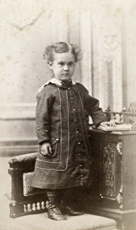 CHILD, c1880. Portrait of a young child. Carte de visite from a photography studio in CHILD, c1880. Portrait of a young child. Carte de visite from a photography studio in