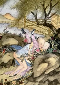CHINA: ART, EROTICA. Detail from Sou Nu King, Chinese Taoist treatise on sexual CHINA: ART, EROTICA. Detail from Sou Nu King, Chinese Taoist treatise on sexual
