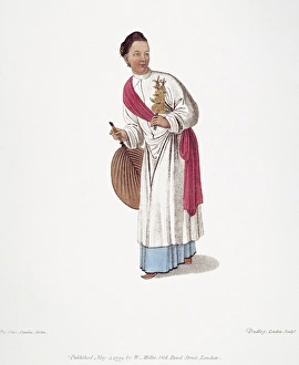 CHINA: WOMAN, 1799. A Chinese woman of upper classes, probably with bound feet CHINA: WOMAN, 1799. A Chinese woman of upper classes, probably with bound feet