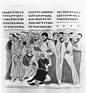 CHRIST HEALING THE BLIND. Ethiopic Gospel on vellum, 1675-76 CHRIST HEALING THE BLIND. Ethiopic Gospel on vellum, 1675-76