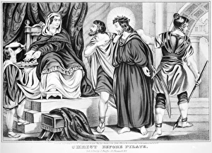 CHRIST BEFORE PILATE. Station Number 1. Lithograph, American, 1845 CHRIST BEFORE PILATE. Station Number 1. Lithograph, American, 1845