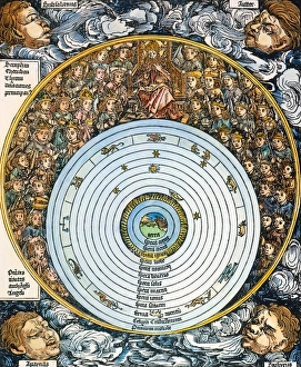Christian/Ptolemaic conception of the universe, with the Earth at the center Christian/Ptolemaic conception of the universe, with the Earth at the center
