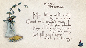 CHRISTMAS CARD. American Christmas card. Illustrated, late 19th century CHRISTMAS CARD. American Christmas card. Illustrated, late 19th century