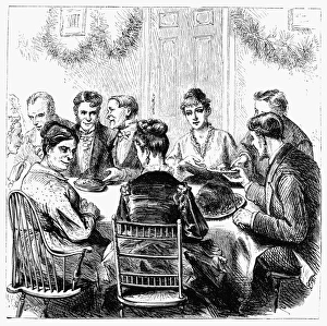 <b class=qtipBold><figcaption>Christmas Dinner, C1880</figcaption></b><br>CHRISTMAS DINNER, c1880. Line engraving, c1880.<br><em>© none</em> Christmas Dinner, C1880